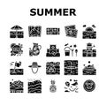 summer season vacation nature icons set vector Royalty Free Stock Photo