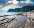 Summer Senja coast Jagged Ersfjord, Norway, polar