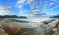 Summer Senja coast panorama, Jagged Ersfjord, Norway