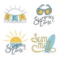 Summer. Set of Logo design for banner, poster, cover