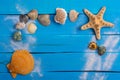 Summer setting With Few Marine Items background Royalty Free Stock Photo