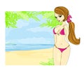 Summer beach girl Royalty Free Stock Photo