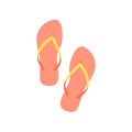 Summer shoes - slippers, sandals. Flip flops shoes, summer vacation, simple vector illustration - icon, symbol or sign