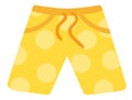 Summer shorts icon. Male vacation yellow clothes