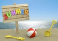 Summer Signboard on the Beach - 3D