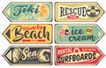 Summer signs vintage collection. Royalty Free Stock Photo