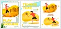 Vector summer sport posters set - cricket, tennis