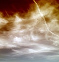 Summer Sky with Cirrus Clouds, Filtered Image Royalty Free Stock Photo