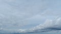 Summer skyscape with dark storm rain clouds on sky. Clouds against a blue sky turning into dark rain cyclones. Timelapse