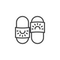 Summer slippers outline icon