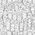 Doodle flip flops black and white seamless pattern. Summer slippers outline background Royalty Free Stock Photo