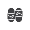 Summer slippers vector icon Royalty Free Stock Photo