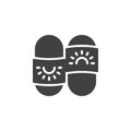 Summer slippers vector icon Royalty Free Stock Photo