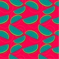 Summer Small Watermelon Pattern Seamless Repeat Pattern Vector