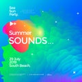 Summer sounds electronic music fest poster design