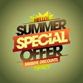 Summer special offer, massive discounts, summer sale flyer