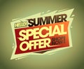 Summer special offer, shop now, sale web banner mockup