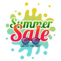 Summer splash sale background with sunglasses