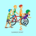 Summer sport. Active way of Life Conceptual Banner