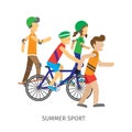 Summer Sport. Children Going in for Sport