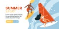 Summer Sport Horizontal Banner Royalty Free Stock Photo