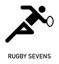 Summer sport icon. Vector isolated pictogram with the names of sports disciplines. Games and sport. Rugby