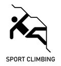 Summer sport icon. Vector isolated pictogram with the names of sports disciplines. Sport climbing. Game