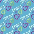 Summer sport seamless pattern. Royalty Free Stock Photo