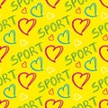 Summer sport seamless pattern. Royalty Free Stock Photo