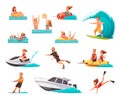 Summer Sports Cartoon Icons Set Royalty Free Stock Photo