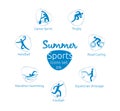 Summer sports icons set, 3 of 6, vector illustration Royalty Free Stock Photo