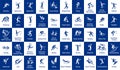 Summer sports icons set, vector pictograms for web and print