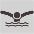 Summer sports icon - Swimming butterfly icon