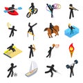Summer sports isometric 3d icons set Royalty Free Stock Photo