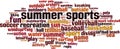 Summer sports word cloud