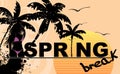 Summer spring break background postal card illustration Royalty Free Stock Photo