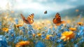 summer spring meadow butterfly Royalty Free Stock Photo