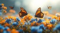 summer spring meadow butterfly Royalty Free Stock Photo