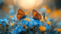 summer spring meadow butterfly Royalty Free Stock Photo