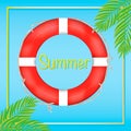 Summer sticker with life preserver Royalty Free Stock Photo