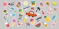Summer sticker set colorful, can be adapted to a variety of applications Royalty Free Stock Photo