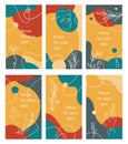 Summer stories template in bright abstract style