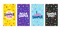 Summer stories template. Vector illustration for social media. Hello Summer. Summer party. Cute seasonal story banners