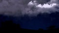 Summer storm beginning with lightning at night time, beautiful phenomenon