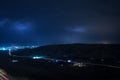 Summer storm bringing thunder, lightnings and rain. Royalty Free Stock Photo