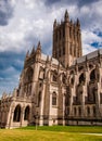 Summer storm clouds over the Washington National Cathedral, DC Royalty Free Stock Photo