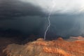 Summer storm with lightning over the Grand Canyon Royalty Free Stock Photo