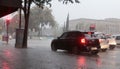 Summer storm in touristic Palma de Mallorca