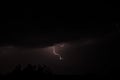 Summer storms, thunder and lightning over the trees