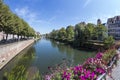 Summer Strasbourg in fish-eye lens Royalty Free Stock Photo